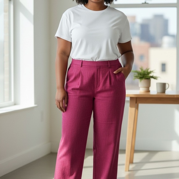 Express Corduroy High Waisted Relaxed Trouser Pants - Picture 7 of 10